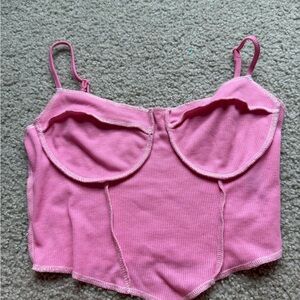 SHEIN Pink Ribbed Knit Top